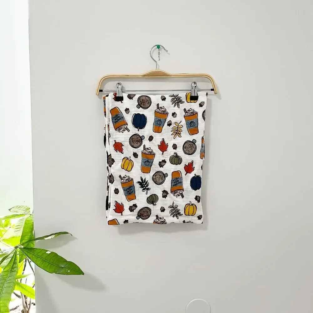 Mudpie Pumpkin Spice & Fall Baby Swaddle Blanket